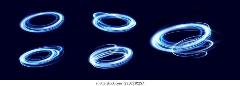 
Glowing spiral. Abstract circle lines effect. Rotating shiny rings. Glowing circular lines. Glowing ring trail.Vector.	