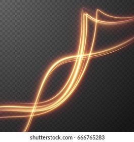 Glowing spiral effect on checkered background. Abstract light speed motion effect. Shiny wavy trail. Light painting. Light trail. Vector eps10.