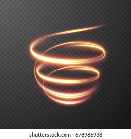 Glowing Spiral Effect On Checkered Background. Abstract Light Speed Motion Effect. Shiny Wavy Trail. Light Painting. Light Trail. Vector Eps10.