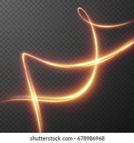 Glowing Spiral Effect On Checkered Background. Abstract Light Speed Motion Effect. Shiny Wavy Trail. Light Painting. Light Trail. Vector Eps10.