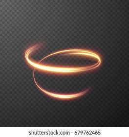 Glowing Spiral Effect On Checkered Background. Abstract Light Speed Motion Effect. Shiny Wavy Trail. Light Painting. Light Trail. Vector Eps10.