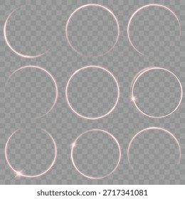 Glowing spiral. Electrified Light Rings That Evoke the Essence of Advanced Digital Worlds. Light circle pink or red swirl. Luminous red circle. A Celestial Formation of Radiant. Rotating shiny rings.