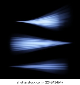 Glowing spiral lines effect. Curved line light. Glittering wavy trail. Swirling glow neon trails. Rotating shining waves of speed. Sparkling swirl with flare sparkles. Dynamic blue motion wave, vector