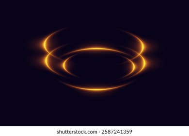 Glowing spiral neon light. Particles of sparks of a circle, and dyno speed.