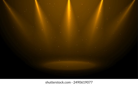 glowing spotlight effect on empty stage background vector