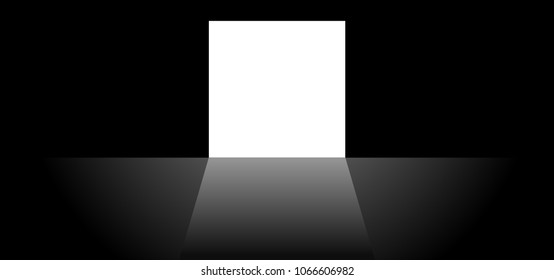 Glowing square in a dark room.