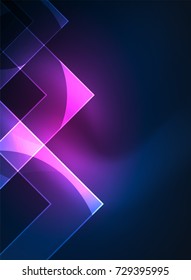Cuadrados brillantes en el fondo oscuro, digital abstracto, tecnología vectorial plantilla de alta tecnología