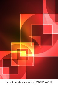 Quadrados brilhantes no escuro, fundo abstrato digital, tecnologia vetorial modelo de alta tecnologia