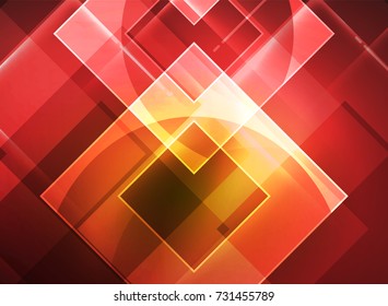 Cuadrados brillantes en el fondo oscuro, digital abstracto, tecnología vectorial plantilla de alta tecnología