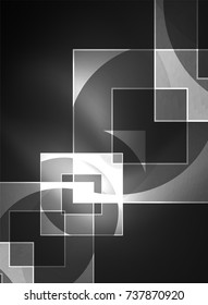 Quadrados brilhantes no escuro, fundo abstrato digital, tecnologia vetorial modelo de alta tecnologia