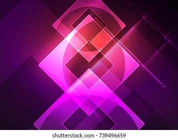 Cuadrados brillantes en el fondo oscuro, digital abstracto, tecnología vectorial plantilla de alta tecnología