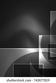 Glowing squares in the dark, digital abstract background, vector technology hi-tech template