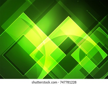 Cuadrados brillantes en el fondo oscuro, digital abstracto, tecnología vectorial plantilla de alta tecnología