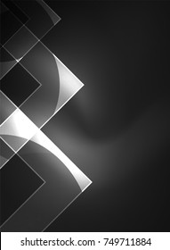 Cuadrados brillantes en el fondo oscuro, digital abstracto, tecnología vectorial plantilla de alta tecnología