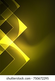 Cuadrados brillantes en el fondo oscuro, digital abstracto, tecnología vectorial plantilla de alta tecnología