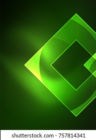 Cuadrados brillantes en el fondo oscuro, digital abstracto, tecnología vectorial plantilla de alta tecnología