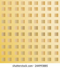 Glowing squares on a golden background. Vector illustration.