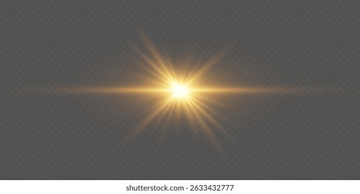 Glowing star with explosion effect, glowing light. On transparent background