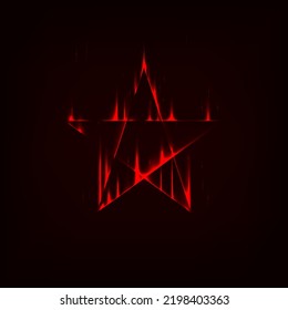 Glowing star fire. Magic stargate and symbol for sacrificial ceremony in game fantasy. Showing display interface. Teleportation gate