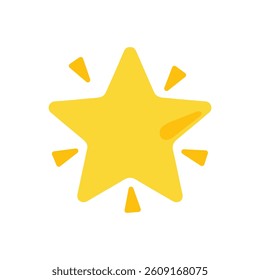 Glowing star icon on white background. Vector illustration. 