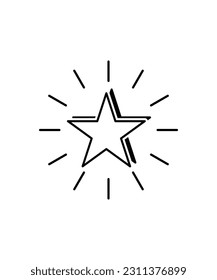 glowing star icon, vector best line icon.