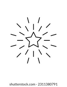 leuchtendes Sternsymbol, Vektorsymbol der besten Linie.