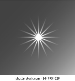Glowing star on a gray background