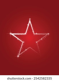 Esquema de estrella brillante con Ilustración vectorial brillante