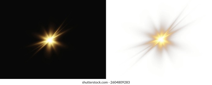 Glowing star shining light with warm yellow glow for digital creations