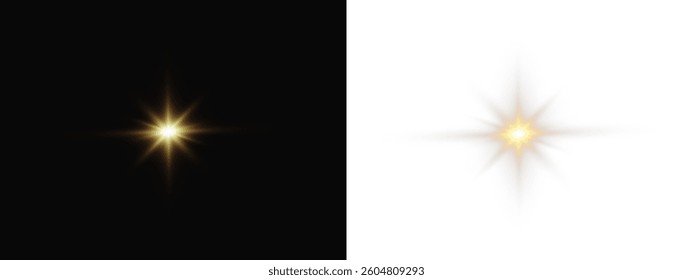Glowing star shining light with warm yellow glow for digital creations