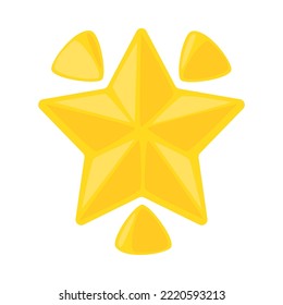 Ilustración De Icono De Signo De Estrella Brillante Emoji. Símbolo vector de decoración navideña Emoticon Diseño Clip Art Signo Comic Estilo.