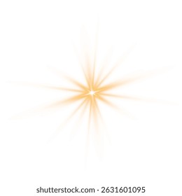 Glowing Starburst PNG Radiant Flash Effect for Light Energy Burst or Spark Design Projects