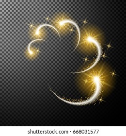 Glowing stars as design element isolated on special translucent background 