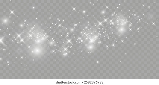 Glowing stars, sparkles, light streaks, and shimmering particles on transparent background for overlays and magical effects.