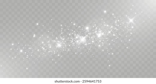 Glowing stars, sparkles, light streaks, and shimmering particles on transparent background for overlays and magical effects.