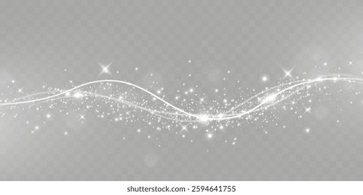 Glowing stars, sparkles, light streaks, and shimmering particles on transparent background for overlays and magical effects.