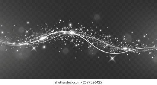 Glowing stars, sparkles, light streaks, and shimmering particles on transparent background for overlays and magical effects.