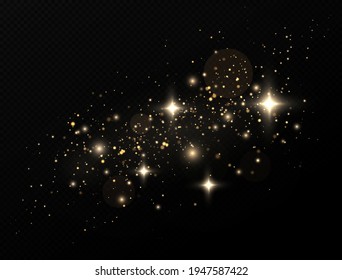 Glowing streaks of dust on a transparent background.