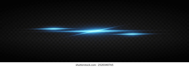 Glowing stripes of light. Light lines and flash of rays. On a transparent background.
