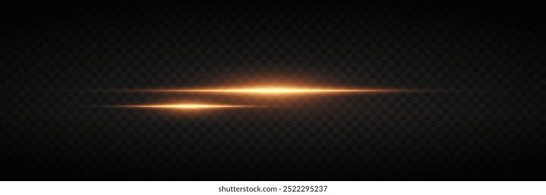 Glowing stripes of light. Light lines and flash of rays. On a transparent background.