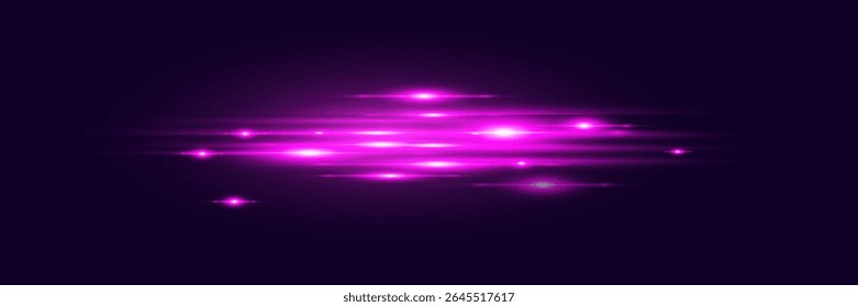 Glowing strips of light with glitter, visual effects in sci-fi or futuristic style.