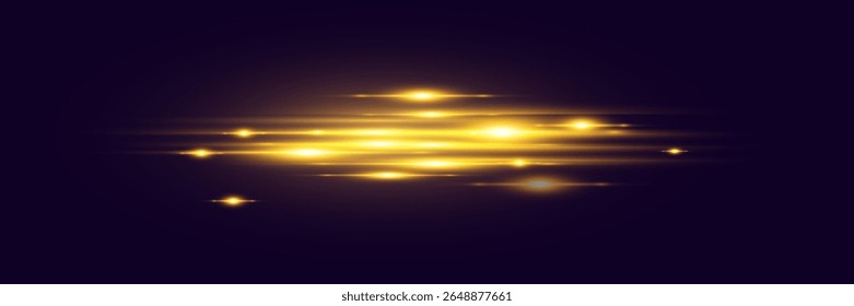 Glowing strips of light with glitter, visual effects in sci-fi or futuristic style.
