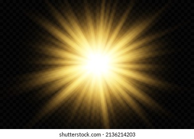 
Glowing sun effect rays of white light. Vector illustration