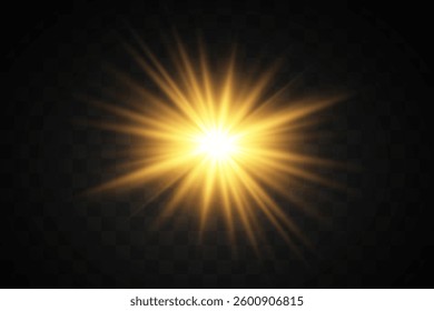 Glowing sun light effect. Star explode. Vector illustration.