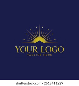 Um logotipo ou símbolo luminoso do Sol