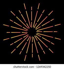 Glowing Sunburst Fireworks Ornaments - Element Vector