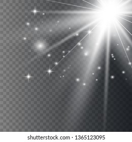 Glowing sunlight isolated on transparent background. Vector eps10