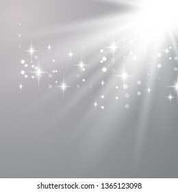Glowing sunlight isolated on transparent background. Vector eps10
