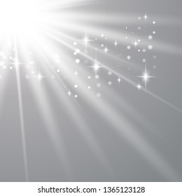 Glowing sunlight isolated on transparent background. Vector eps10