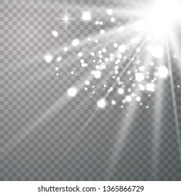 Glowing sunlight isolated on transparent background. Vector eps10